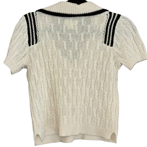 Maeve Anthropologie Linen Knit Polo Women’s XSP Preppy Quiet Luxury Sweater - Picture 2 of 13